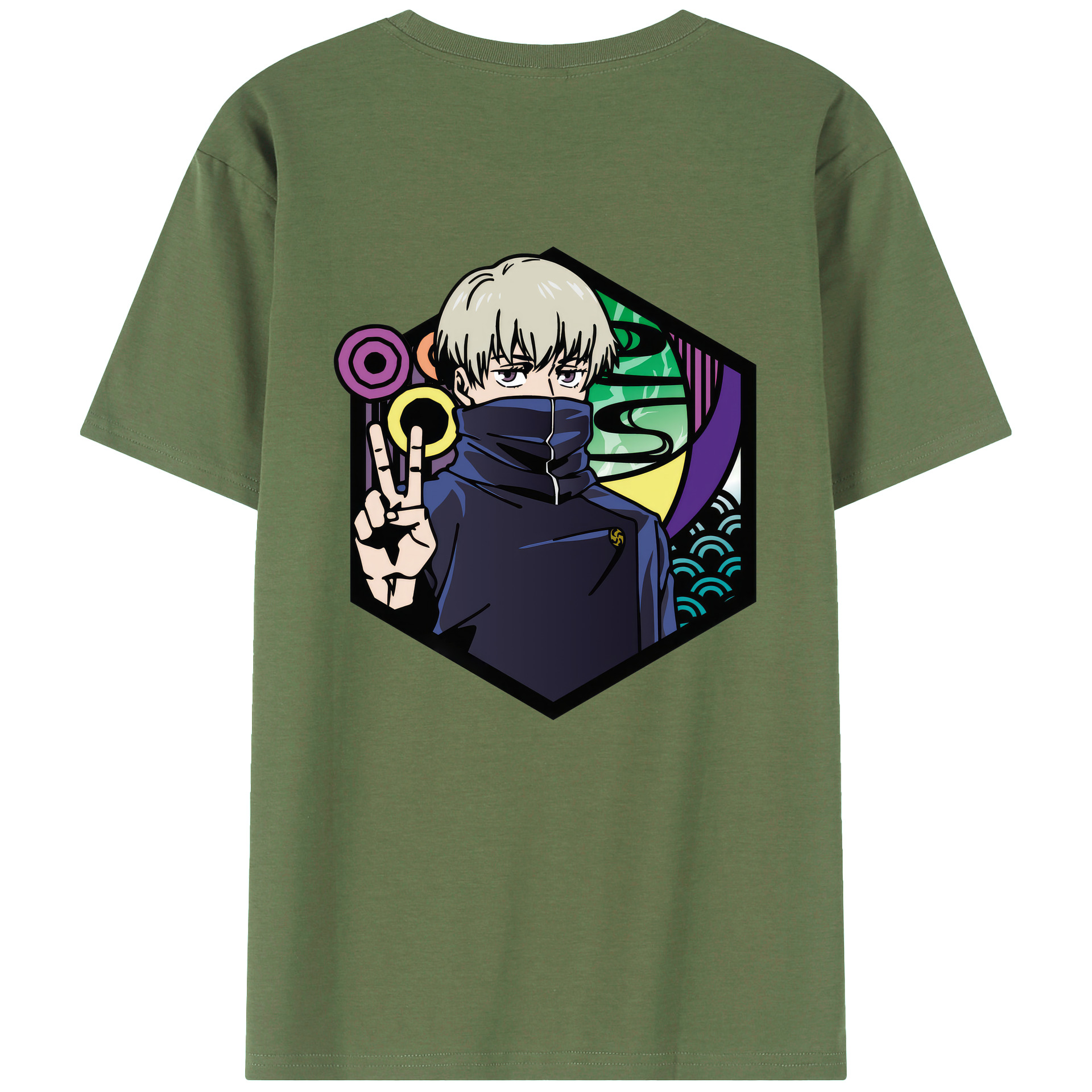 （画像用） 呪術廻戦 Jujutsu Kaisen 綿100％ メンズ半袖Tシャツ（バックプリント） 通気性